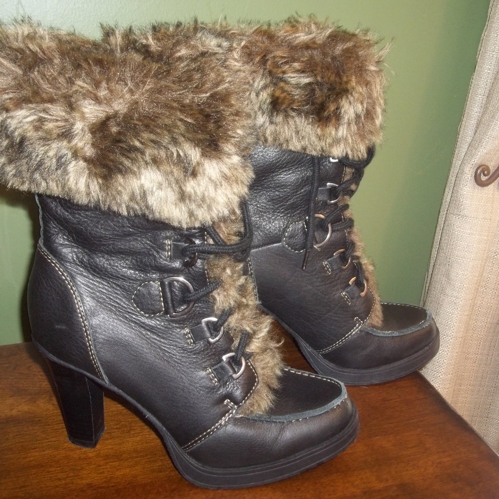 Report Leather & Faux Fur Vail Boots Size 7.5 - Picture 4 of 8